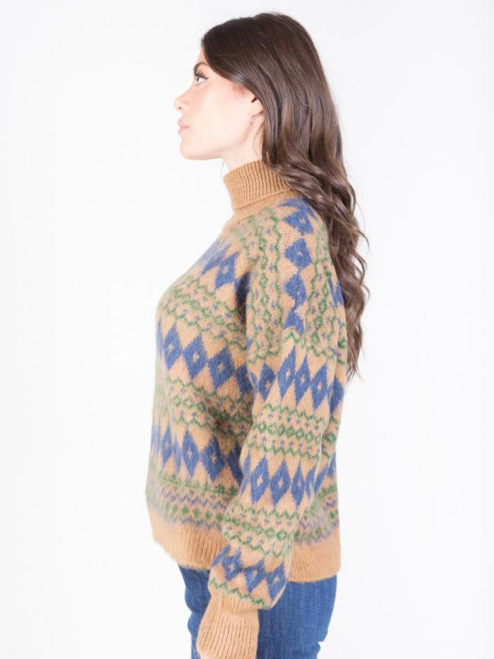 Maglione in misto lana motivo geometrico