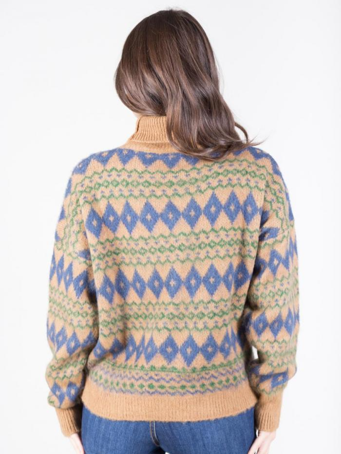 Maglione in misto lana motivo geometrico