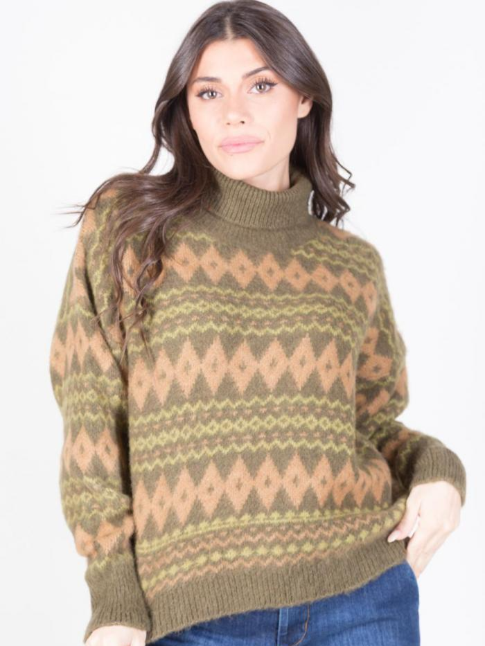 Maglione in misto lana motivo geometrico