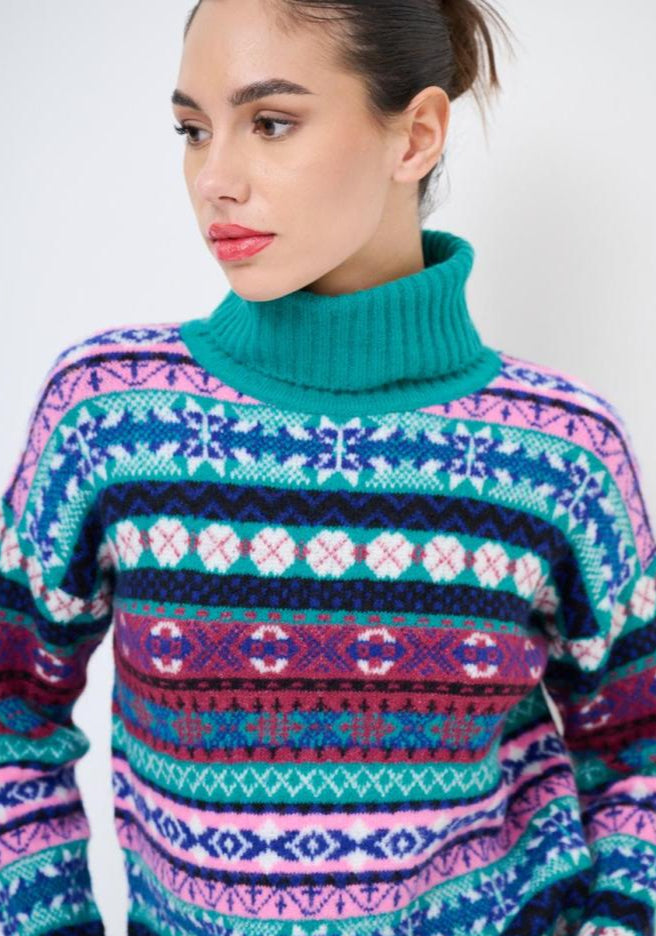 Maglione in Misto Lana maniche lunghe collo alto