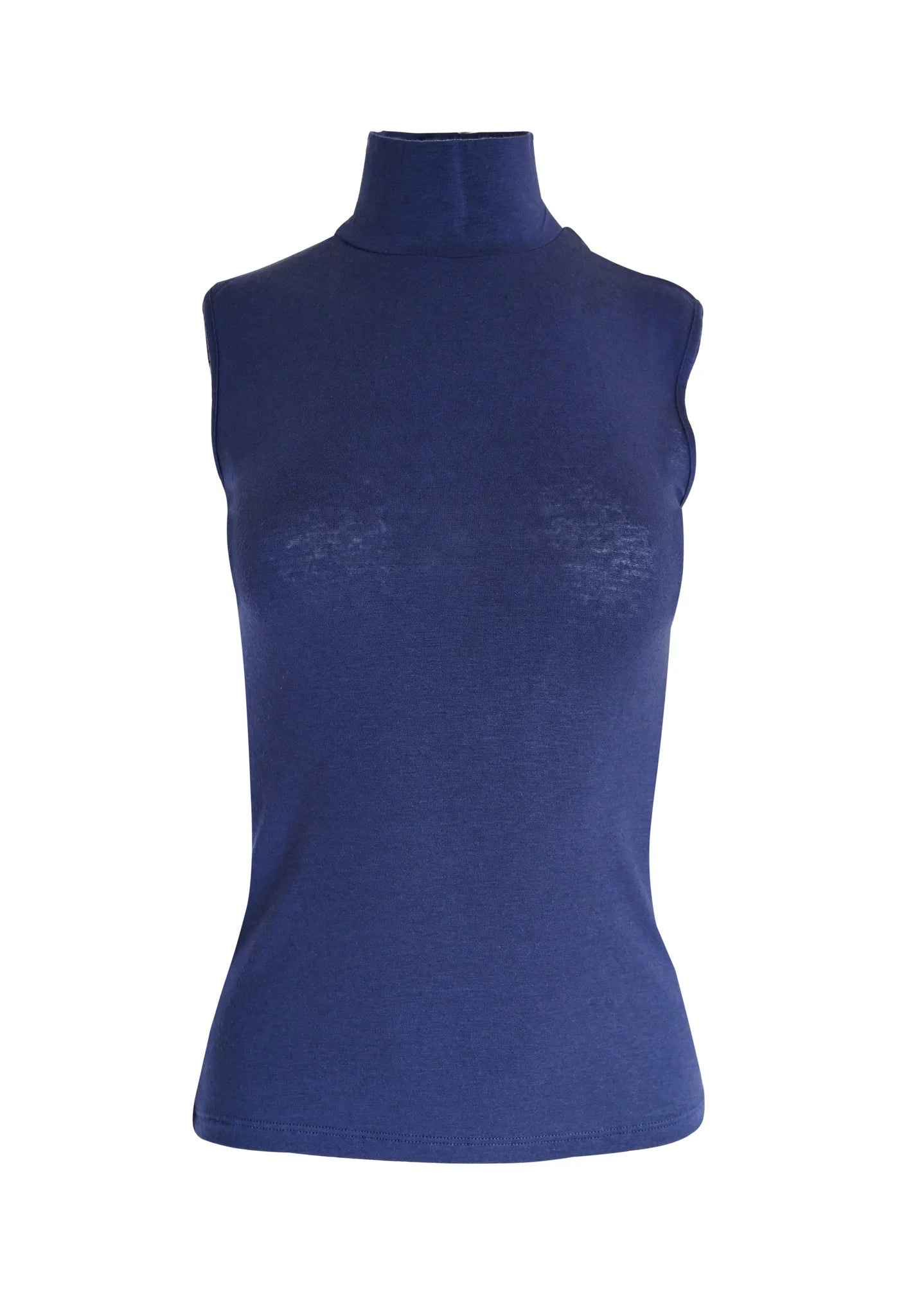 Maglia lupetto senza maniche in micromodal e Cashmere
