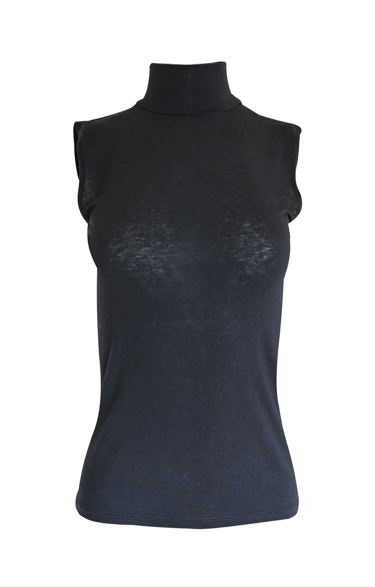 Maglia lupetto senza maniche in micromodal e Cashmere