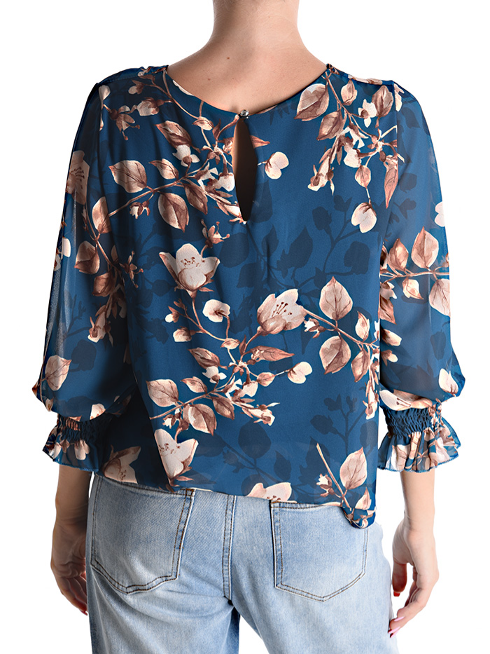 Blusa stampata con fodera in viscosa