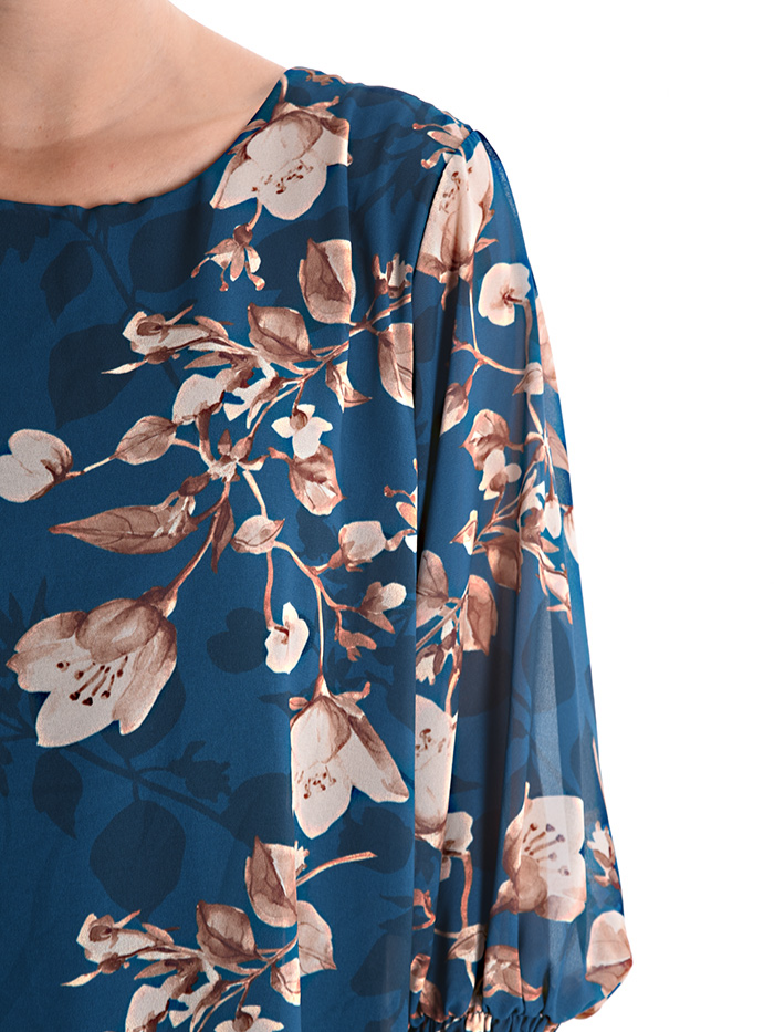 Blusa stampata con fodera in viscosa