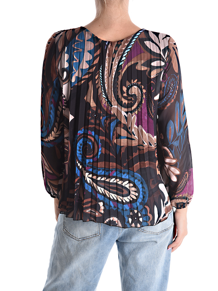 Blusa plissè foderata in viscosa
