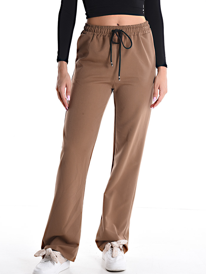 Pantaloni in viscosa elaticizzata con culisse in vita