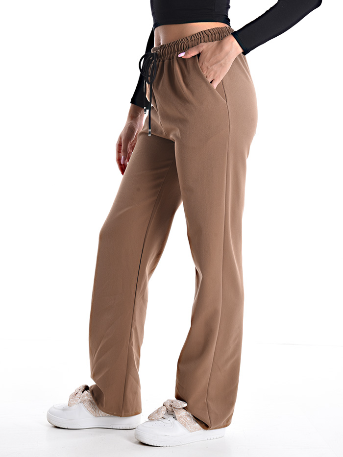 Pantaloni in viscosa elaticizzata con culisse in vita