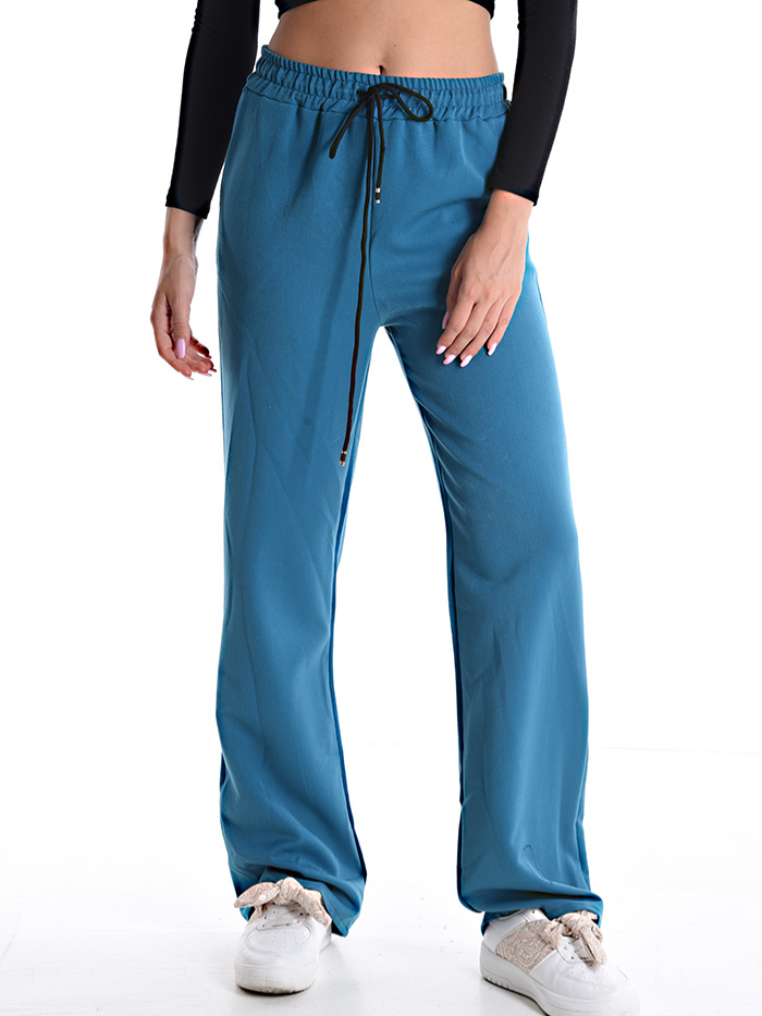 Pantaloni in viscosa elaticizzata con culisse in vita