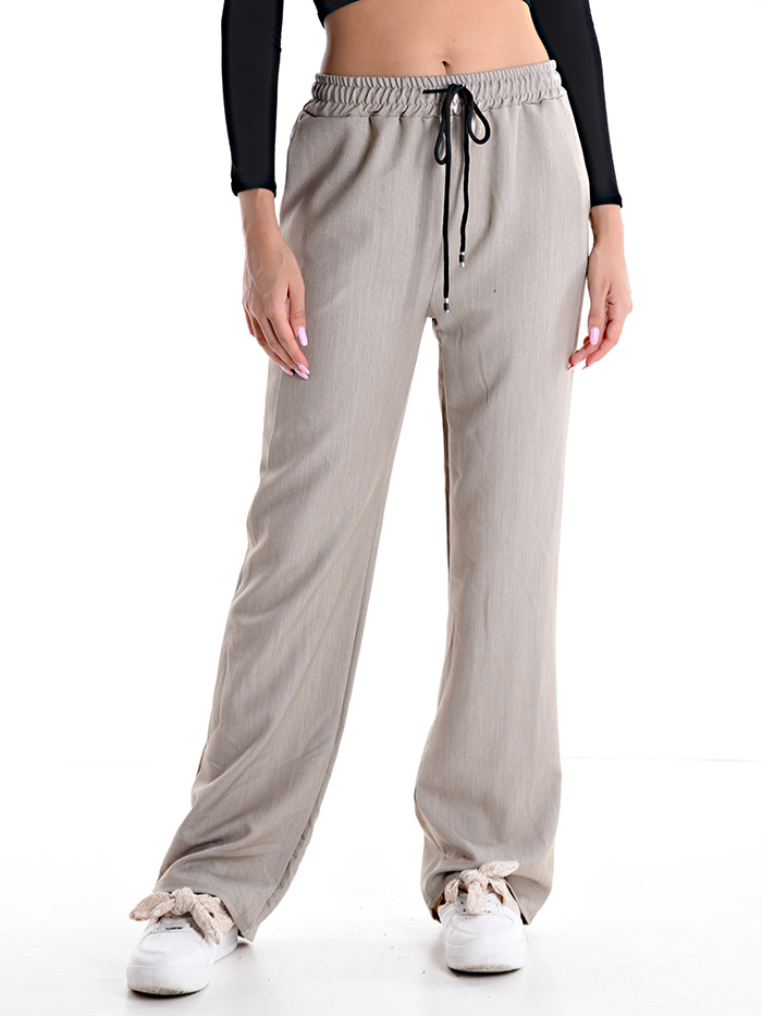 Pantaloni in viscosa elaticizzata con culisse in vita