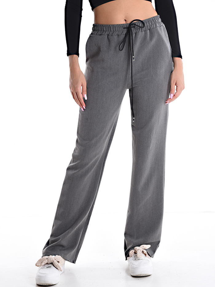Pantaloni in viscosa elaticizzata con culisse in vita