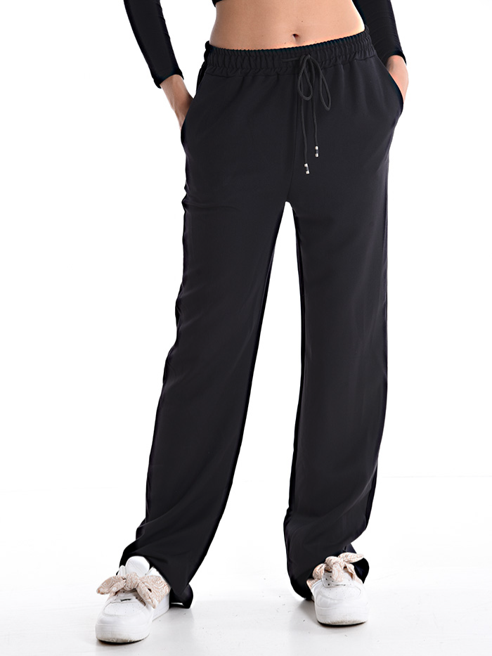 Pantaloni in viscosa elaticizzata con culisse in vita