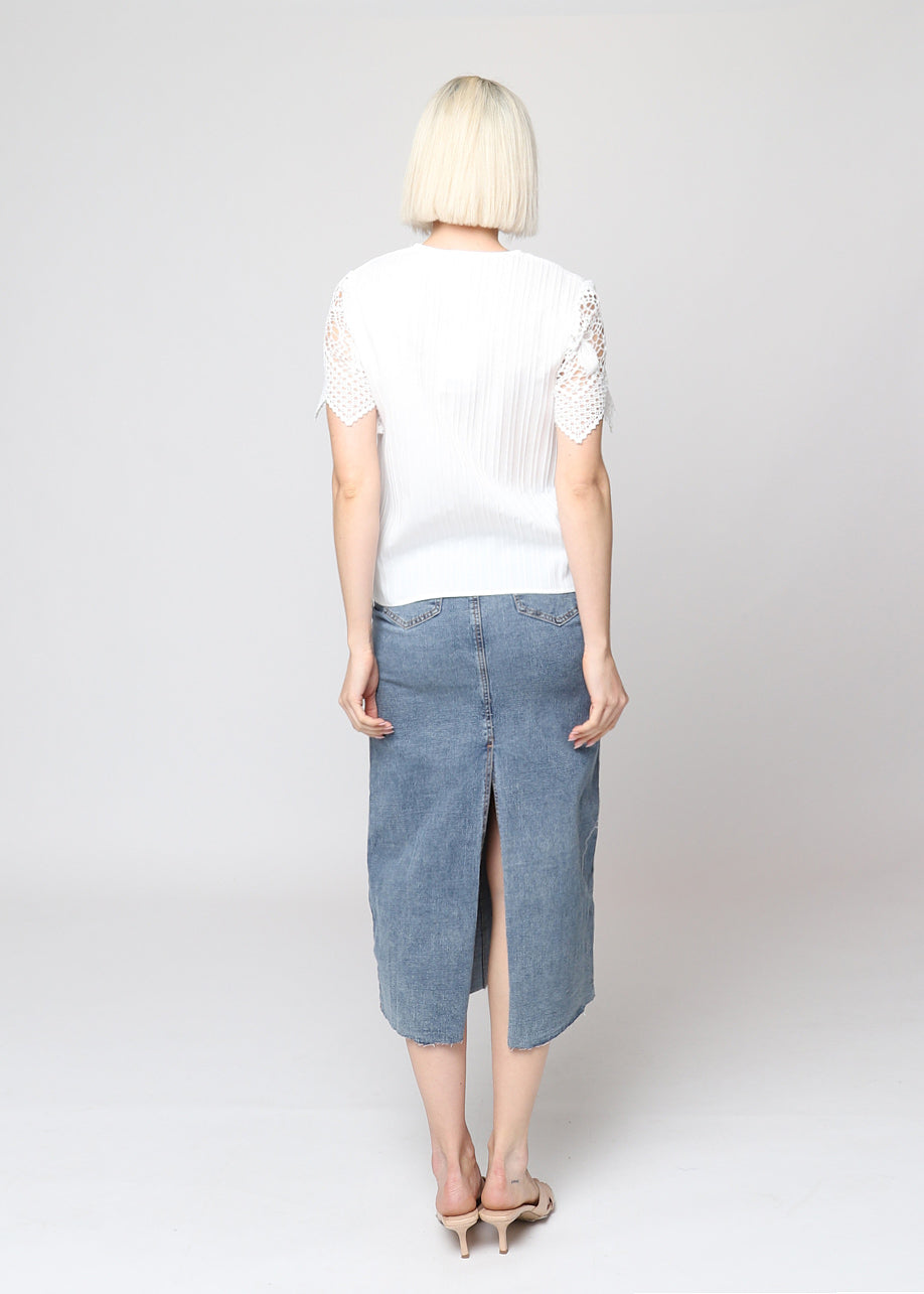 Short sleeve lace blouse