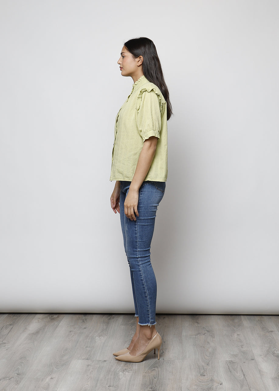 Blusa aperta con bottoni in 100% cotone