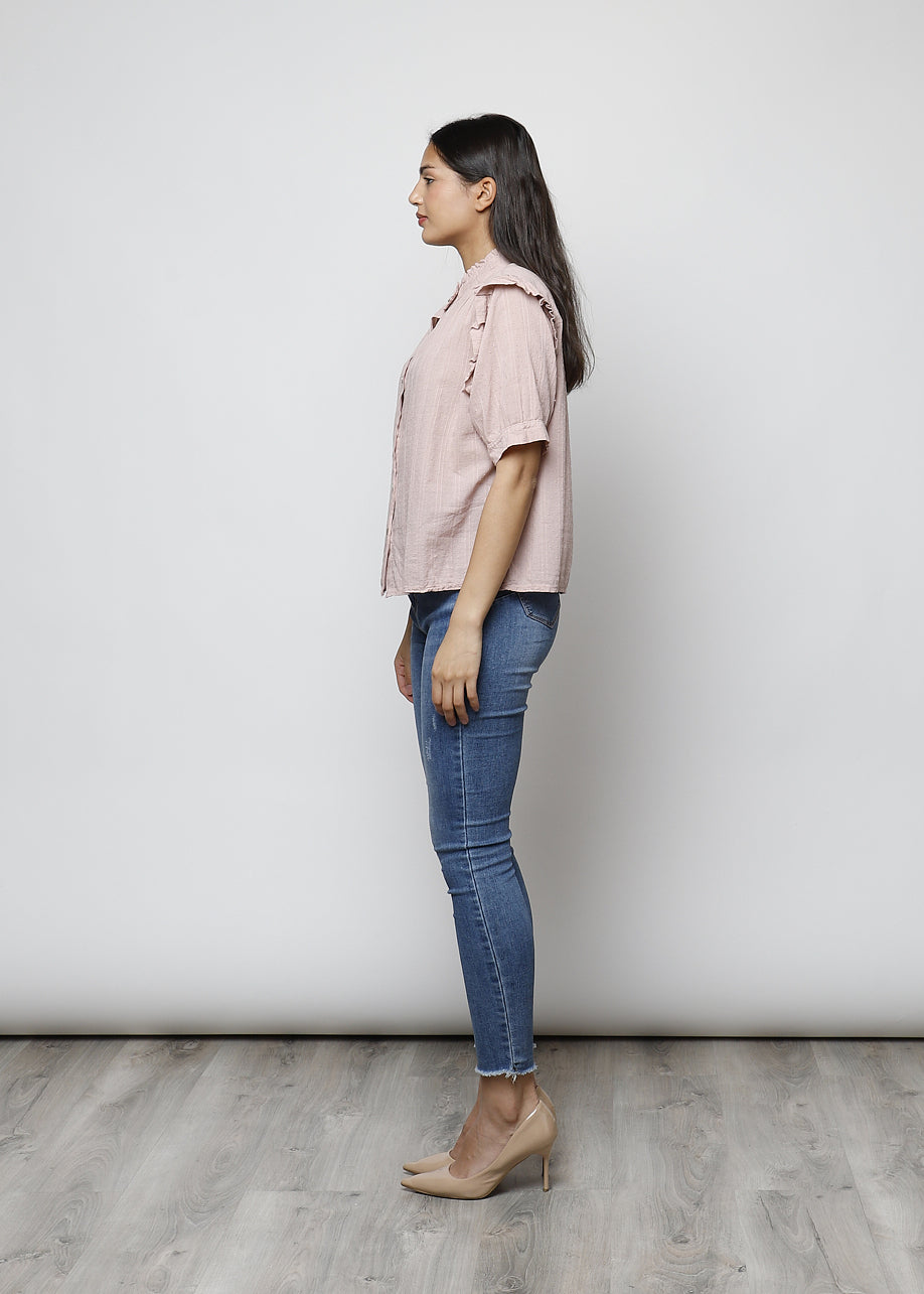 Blusa aperta con bottoni in 100% cotone