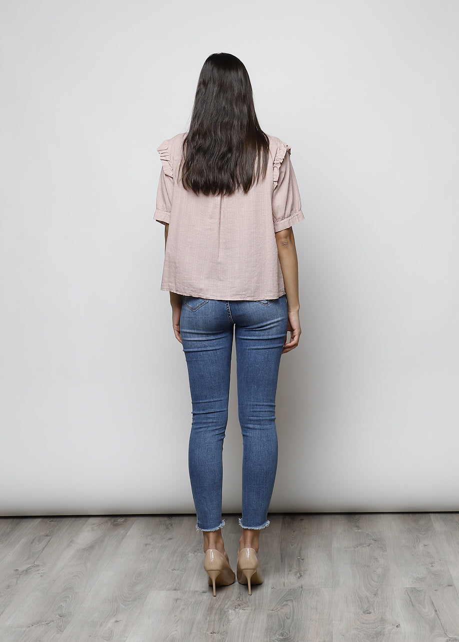 Blusa aperta con bottoni in 100% cotone