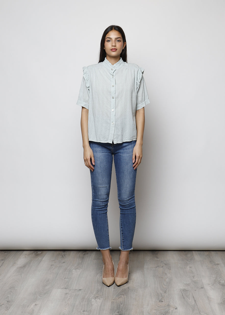 Blusa aperta con bottoni in 100% cotone