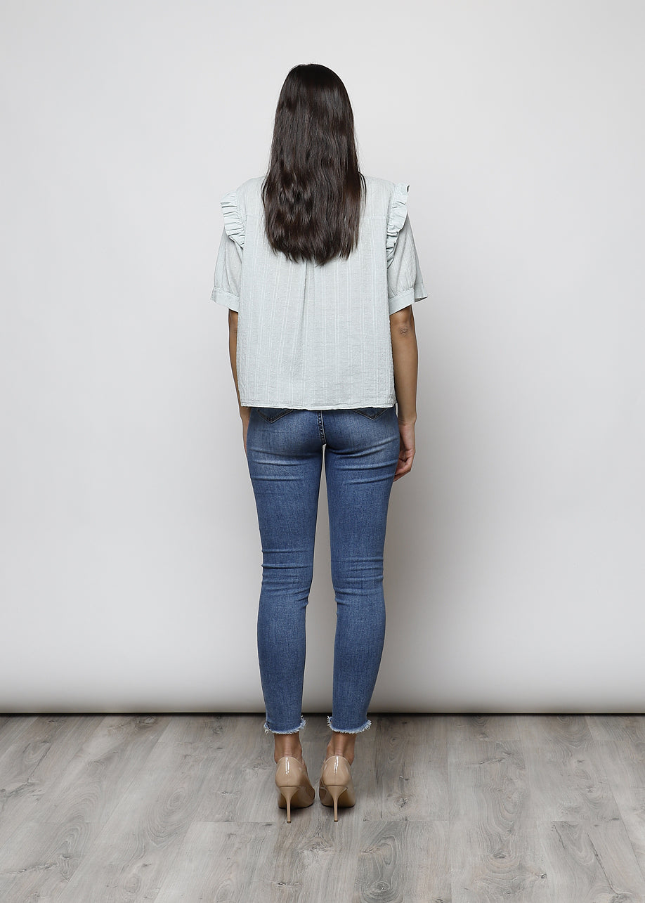 Blusa aperta con bottoni in 100% cotone