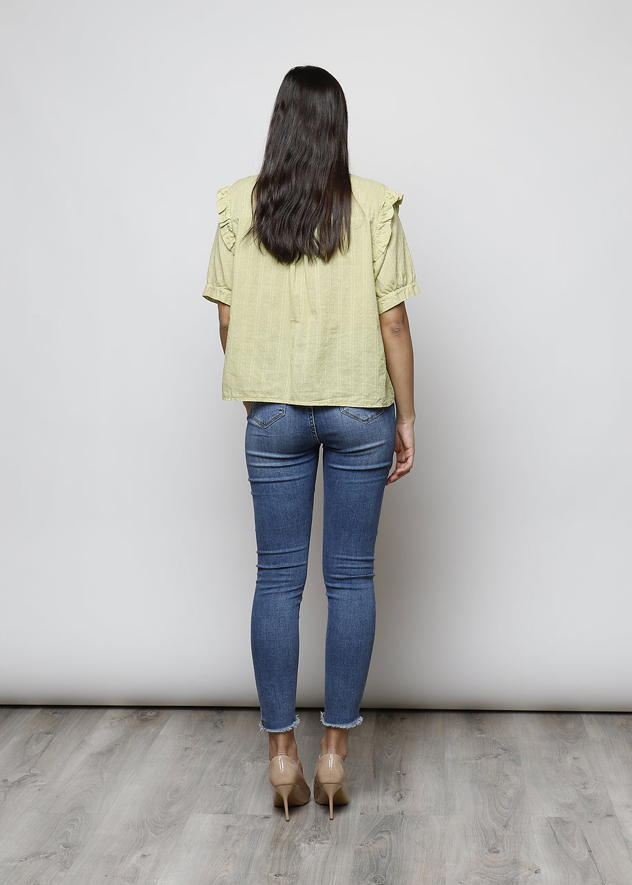 Blusa aperta con bottoni in 100% cotone