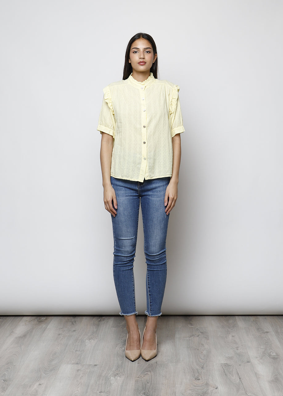 Blusa aperta con bottoni in 100% cotone