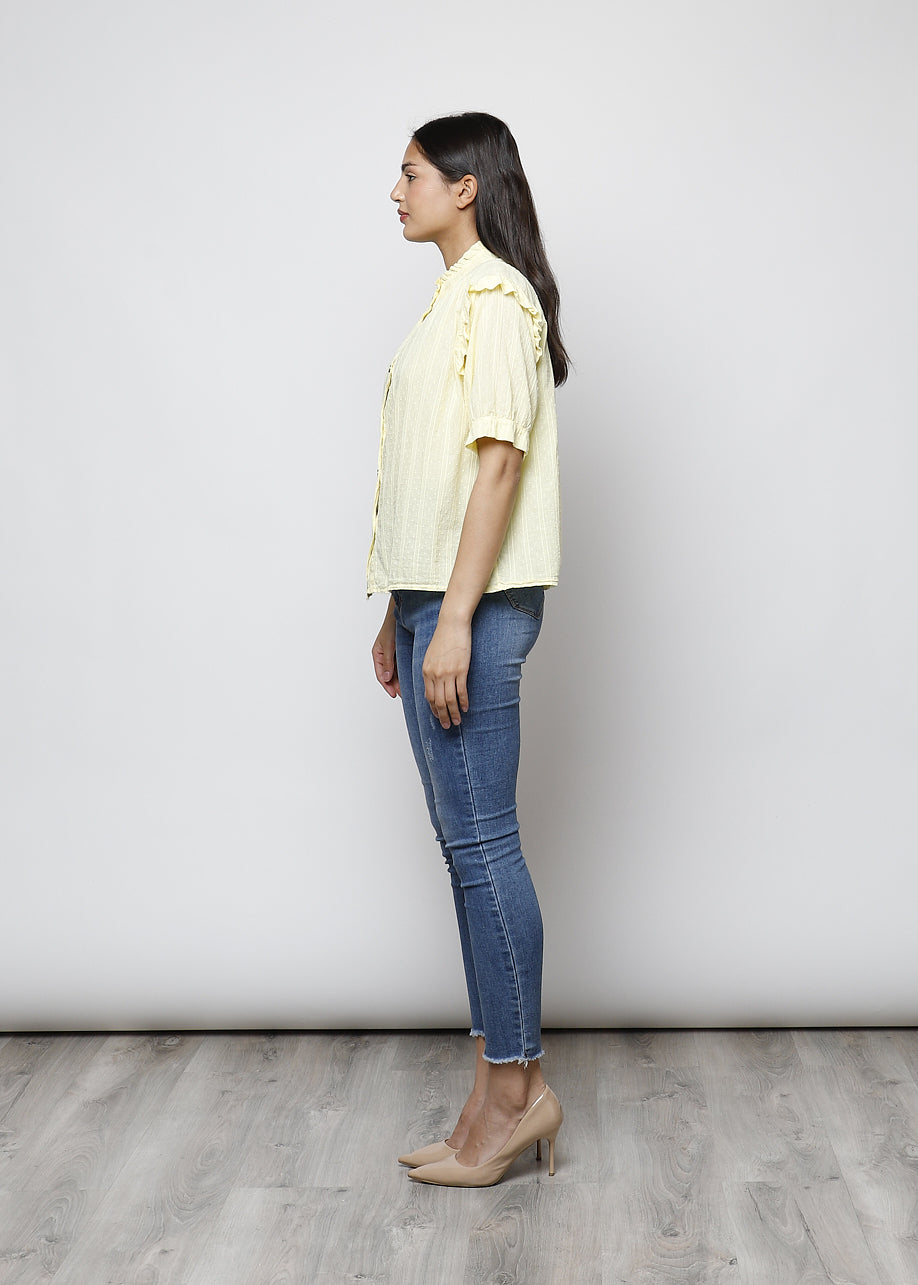 Blusa aperta con bottoni in 100% cotone