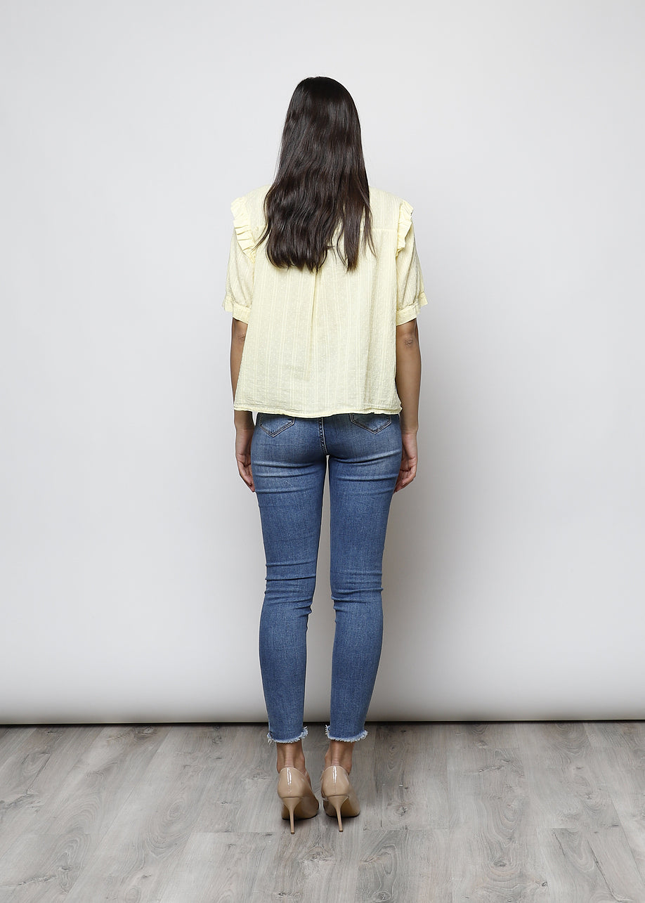 Blusa aperta con bottoni in 100% cotone