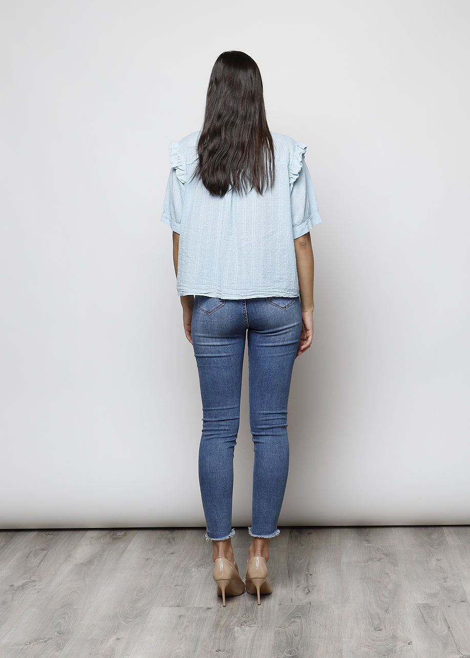 Blusa aperta con bottoni in 100% cotone