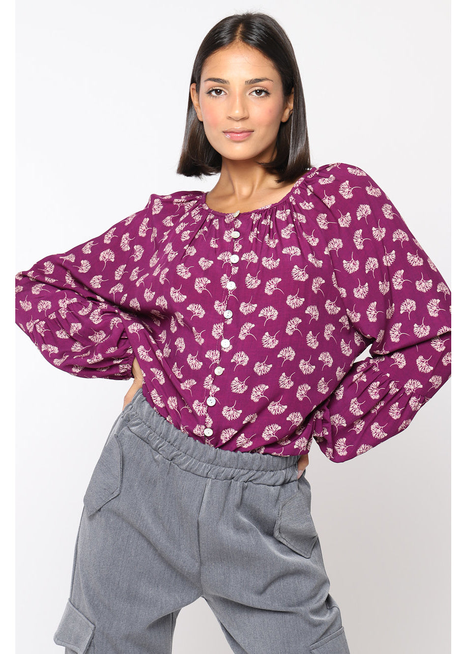 Blusa in viscosa stampa floreale