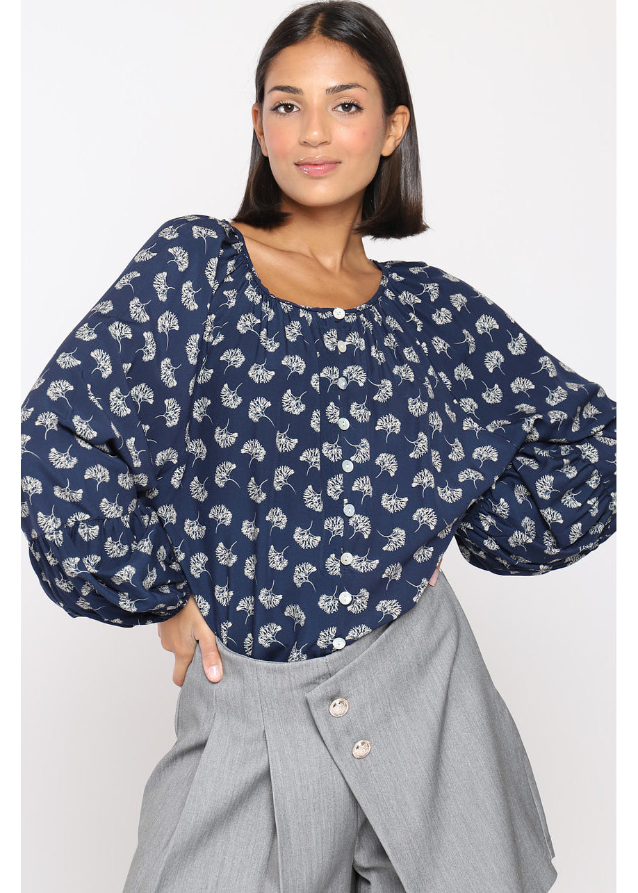 Blusa in viscosa stampa floreale