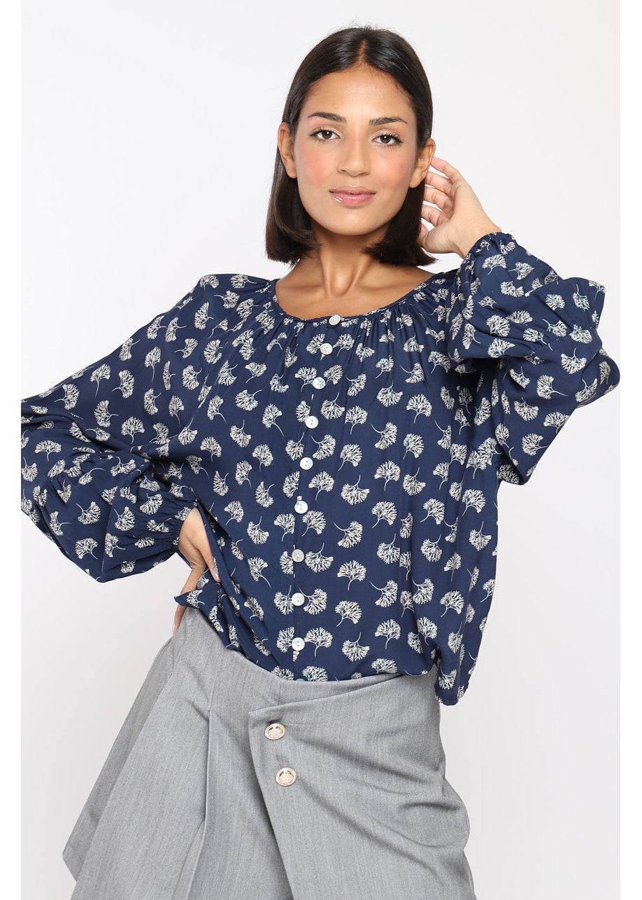 Blusa in viscosa stampa floreale