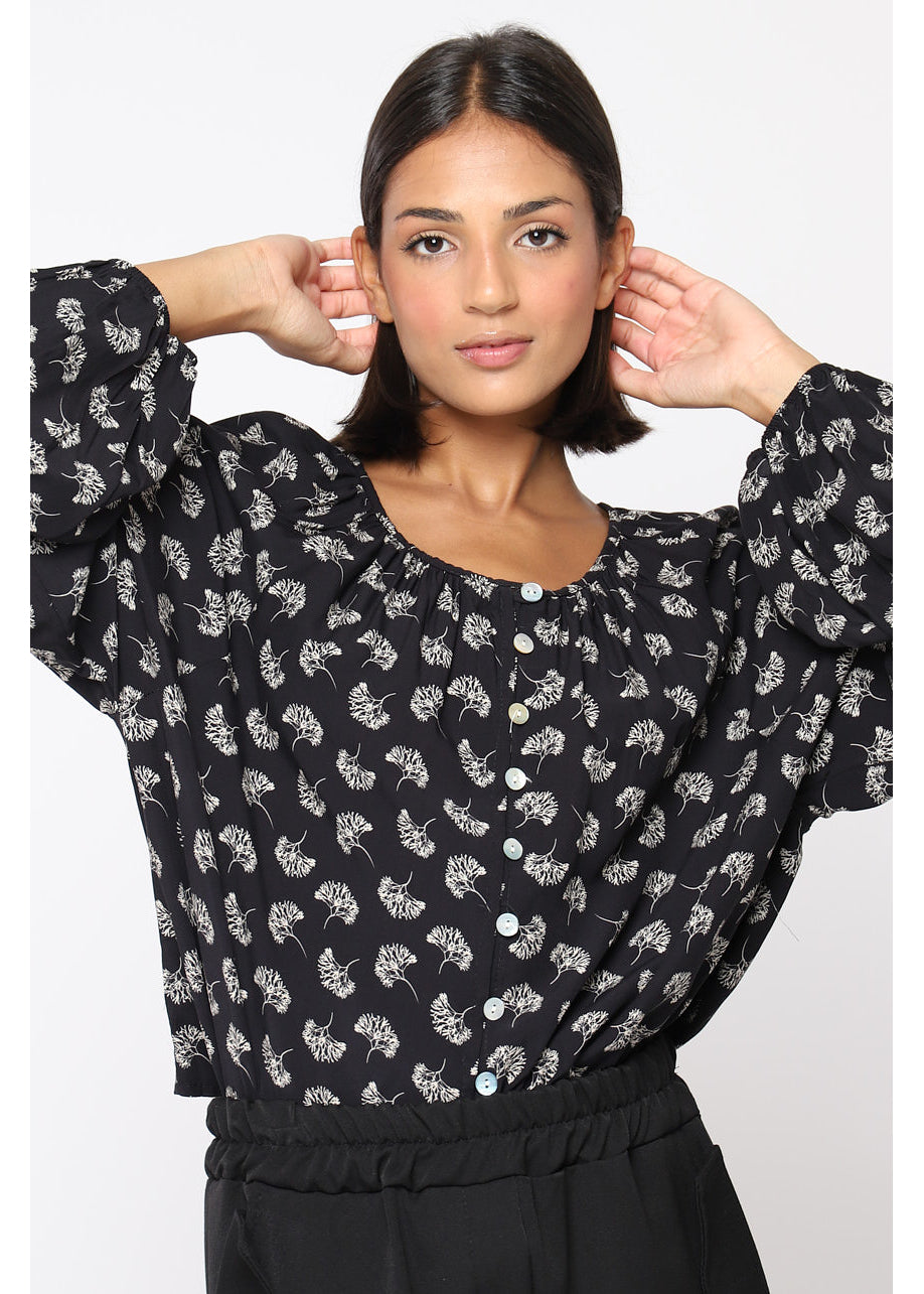 Blusa in viscosa stampa floreale