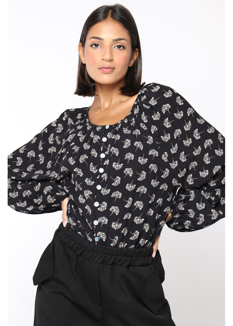 Blusa in viscosa stampa floreale