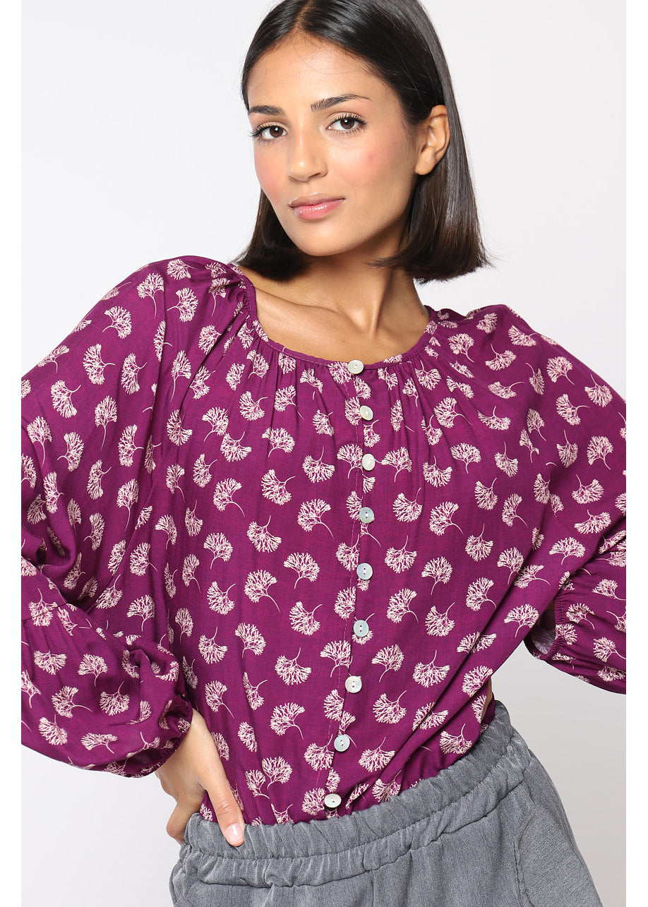 Blusa in viscosa stampa floreale