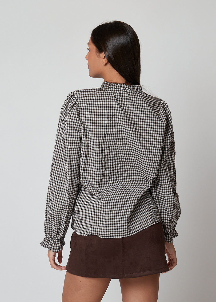 Camicia in cotone elasticizzato a quadretti - 300035