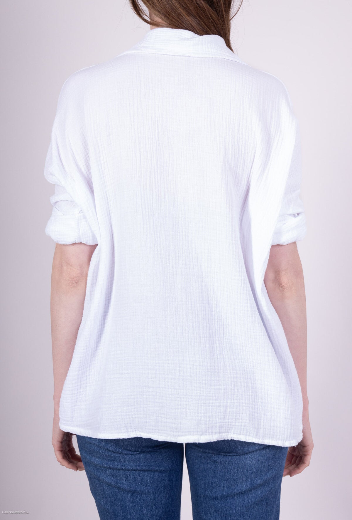 Camicia aperta con bottoni in 100% cotone Palma ricamata