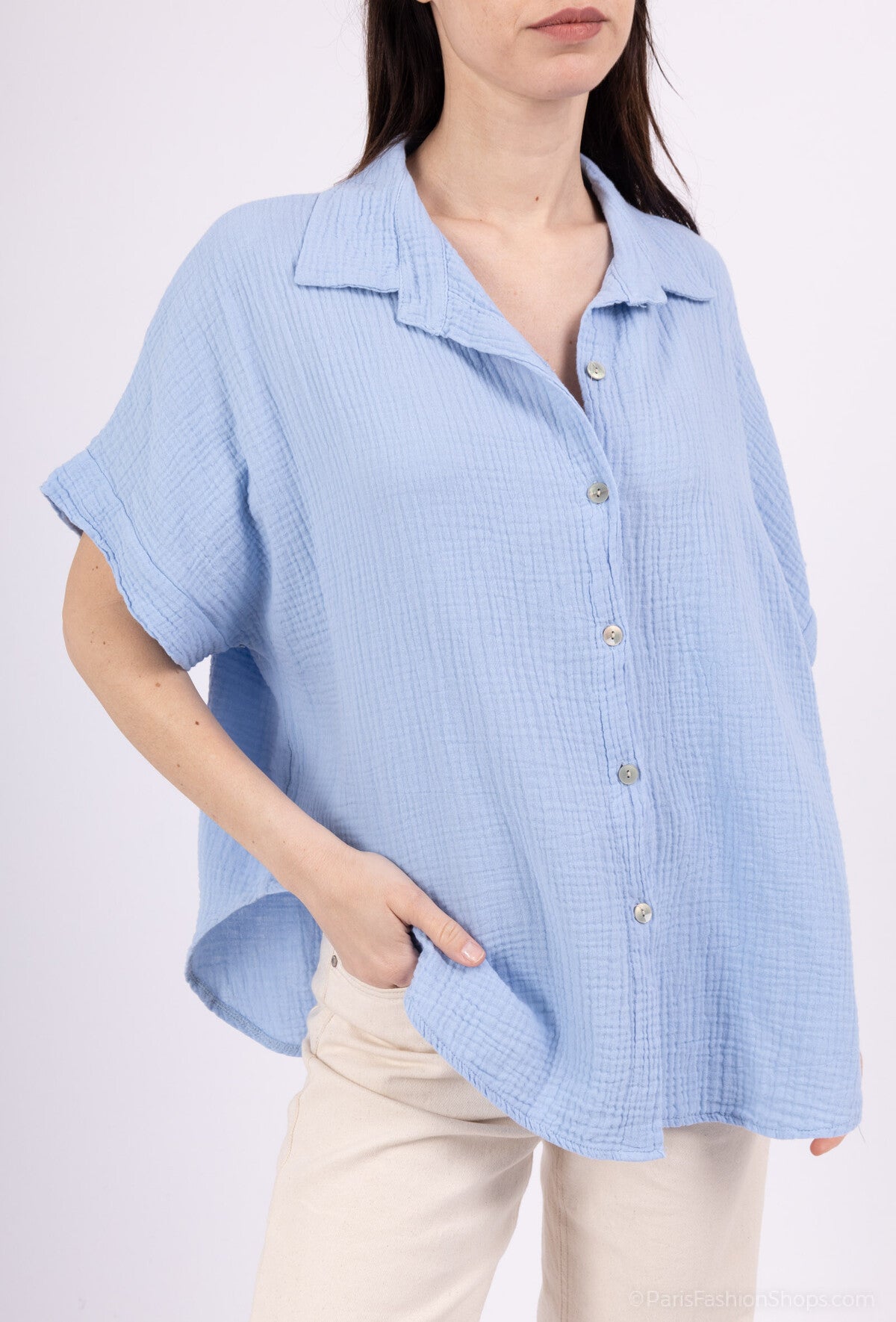 Camicia aperta con bottoni in 100% cotone