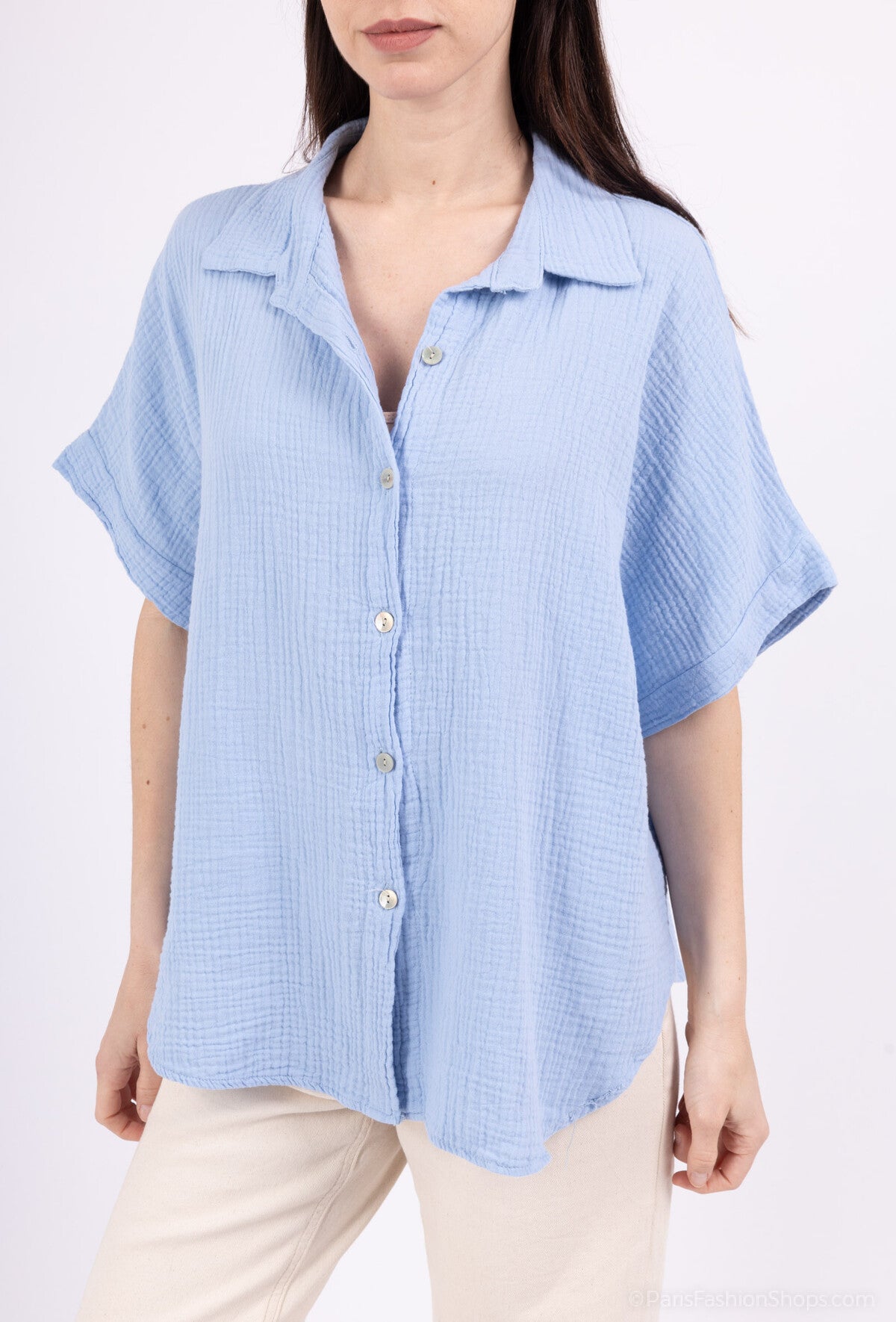 Camicia aperta con bottoni in 100% cotone