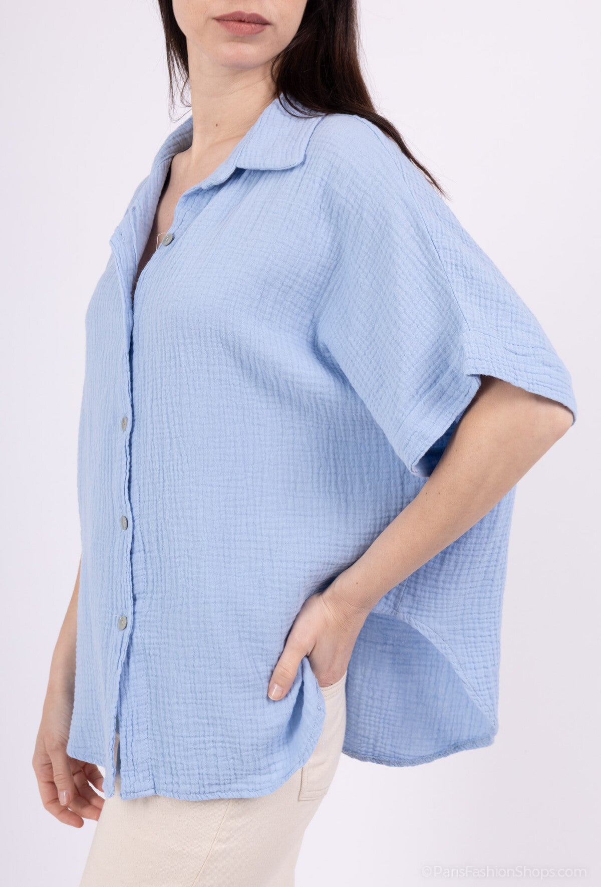 Camicia aperta con bottoni in 100% cotone