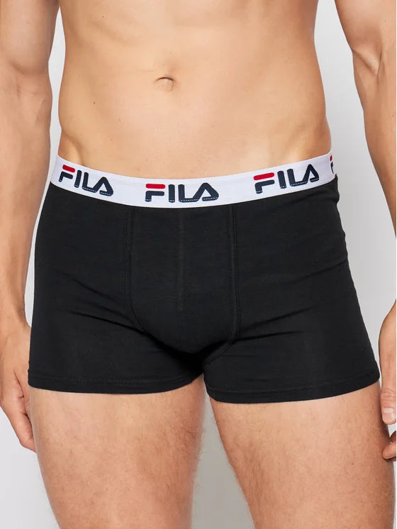 Men's boxer in stretch cotton with visible elastic with FILA logo