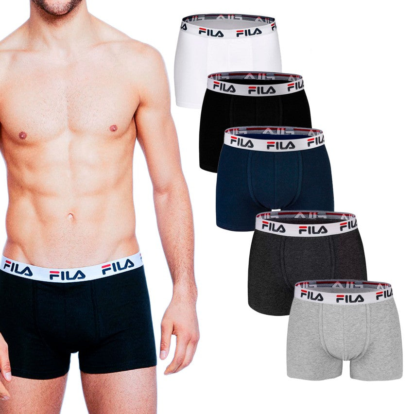 Men's boxer in stretch cotton with visible elastic with FILA logo