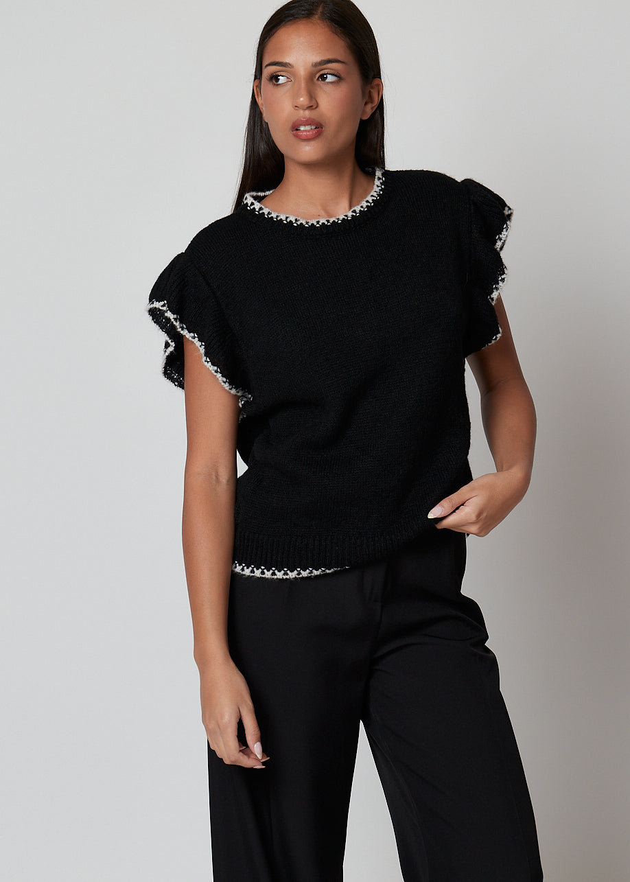 Smanicato in maglia con profili - 28U6567