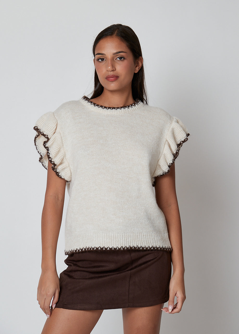 Smanicato in maglia con profili - 28U6567