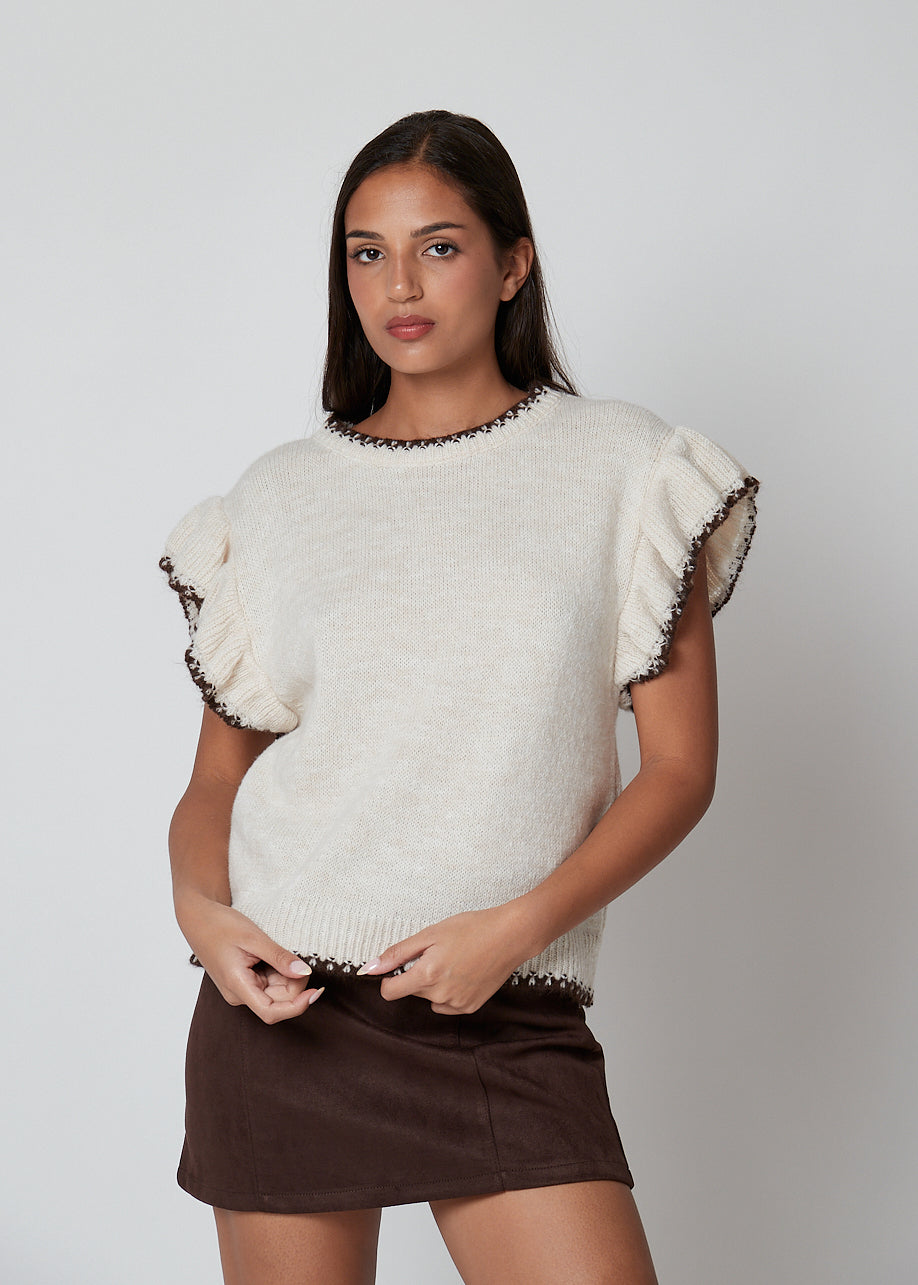 Smanicato in maglia con profili - 28U6567