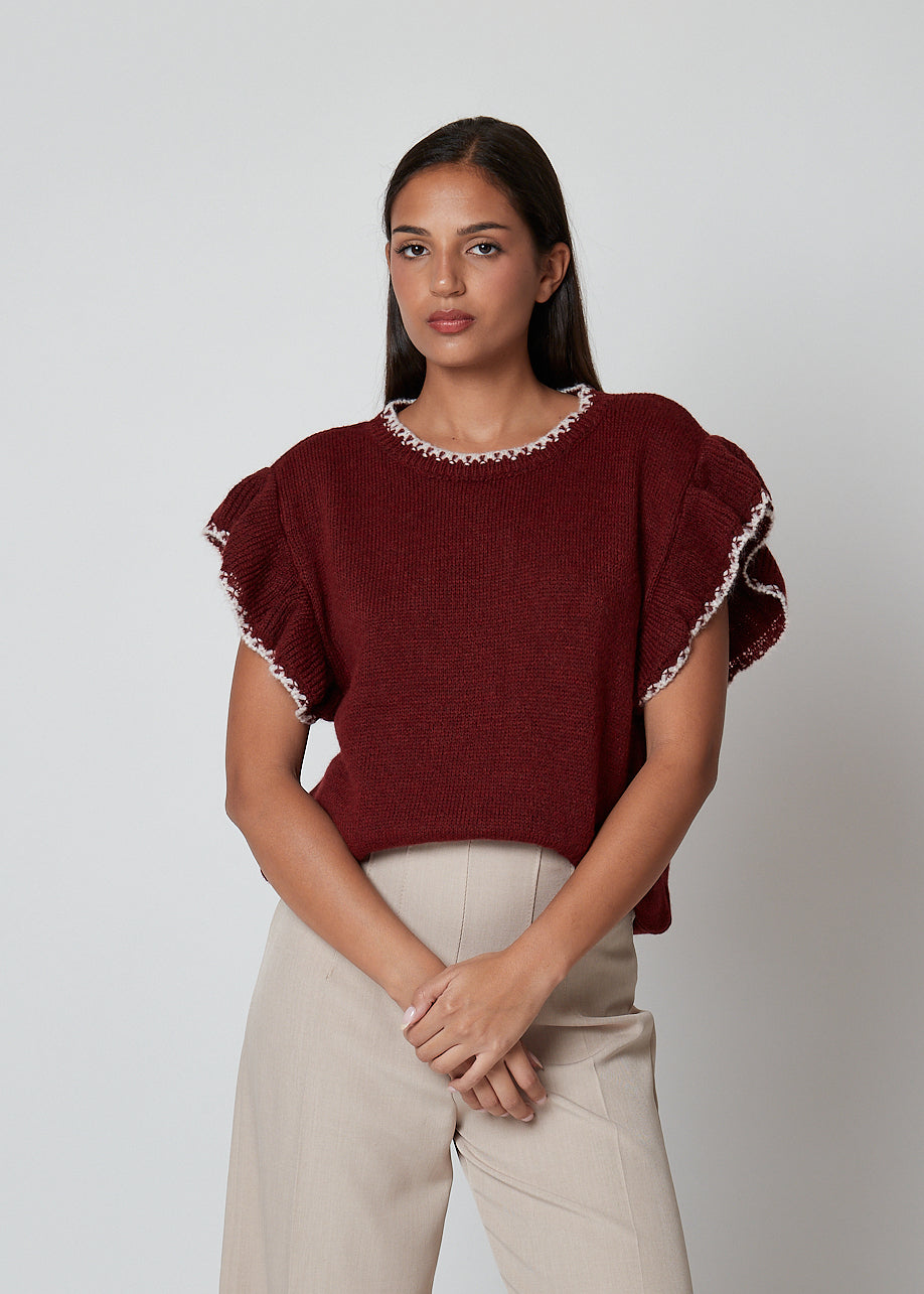 Smanicato in maglia con profili - 28U6567