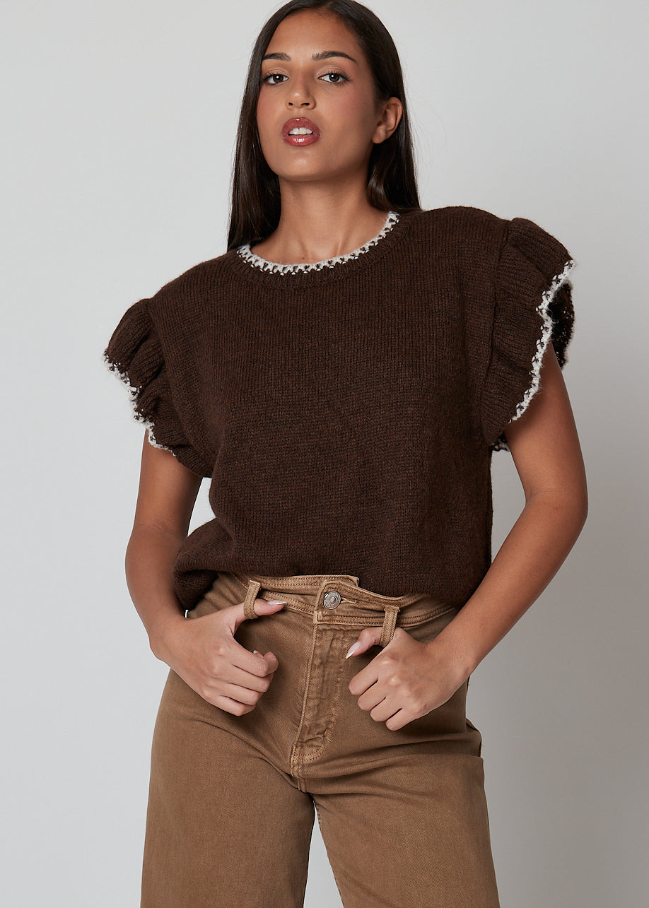 Smanicato in maglia con profili - 28U6567