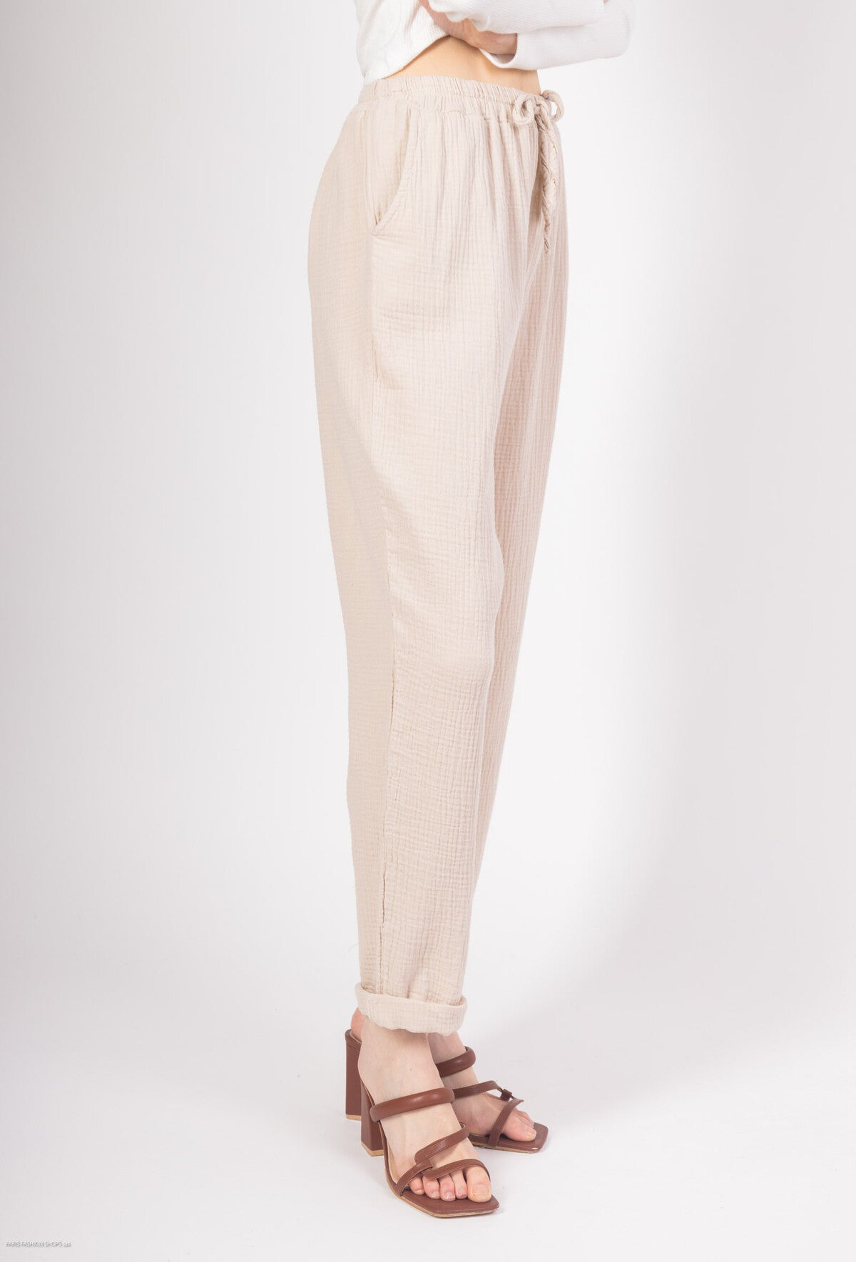 Pantaloni in garza di cotone
