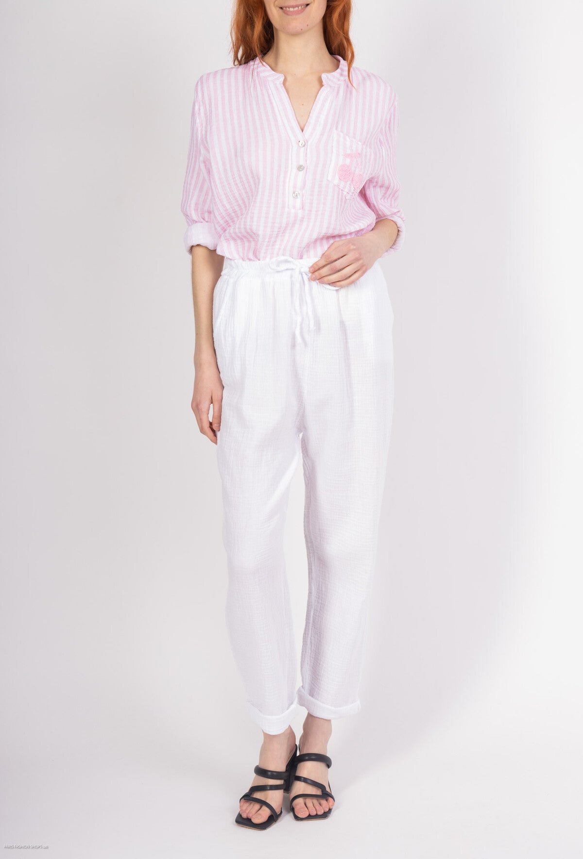 Pantaloni in garza di cotone