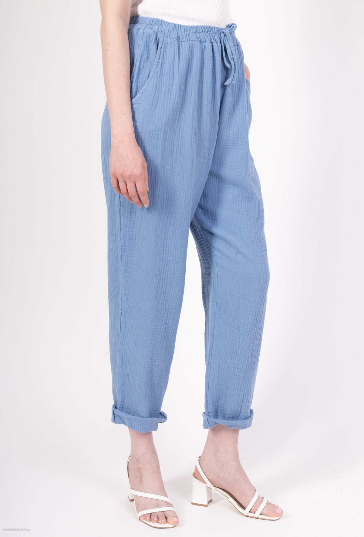 Pantaloni in garza di cotone