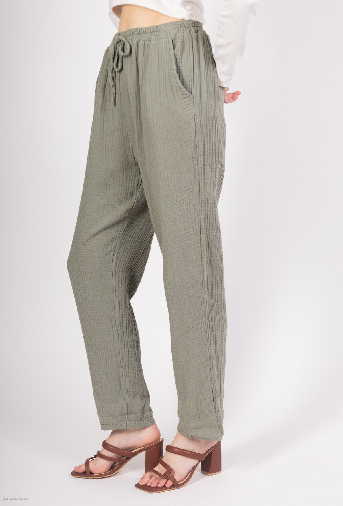 Pantaloni in garza di cotone