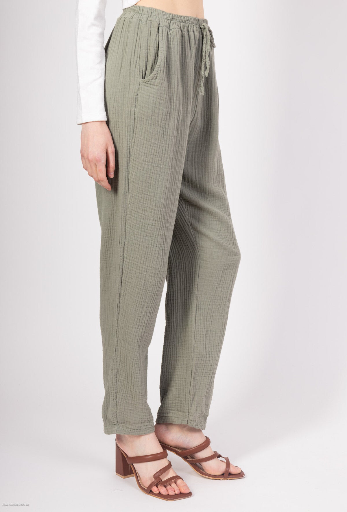 Pantaloni in garza di cotone