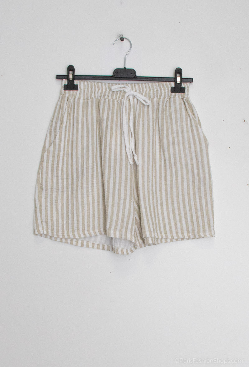 Pantaloncini rigati in cotone